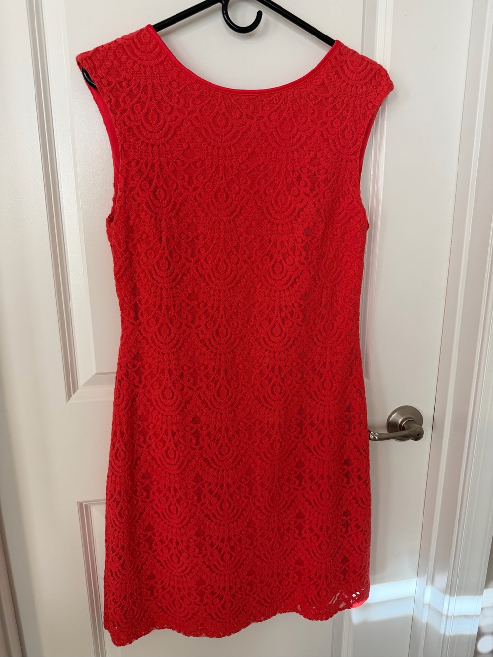 Orange Lace Sleeveless Dress